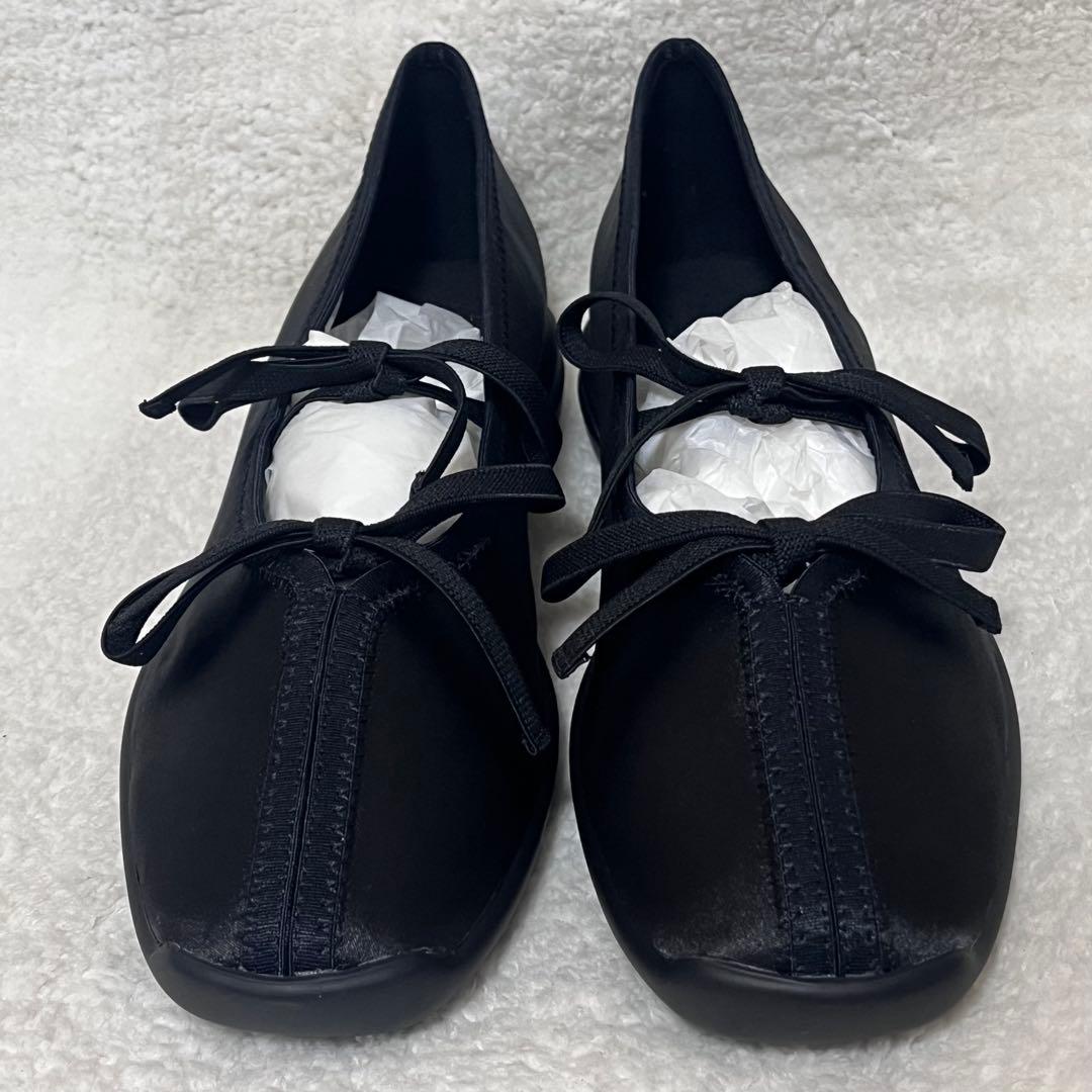 【LE TALON】ほぼ新品 ダブルリボンバレリーナ ブラック パンプス