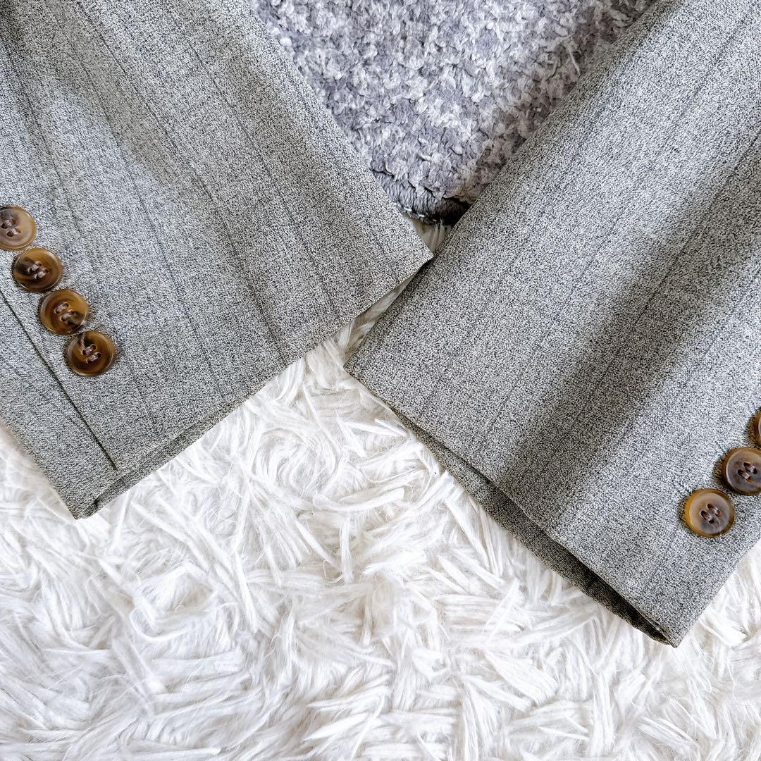 当時物　オールド　ディオール セットアップ　スーツ　チェック柄　ダブル　グレー