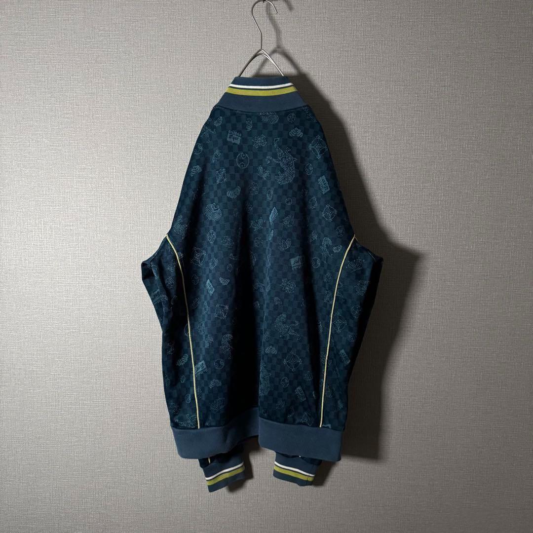 人気Lサイズ★オニツカタイガー トラックジャケット スリーブロゴ 総柄 刺繍 虎