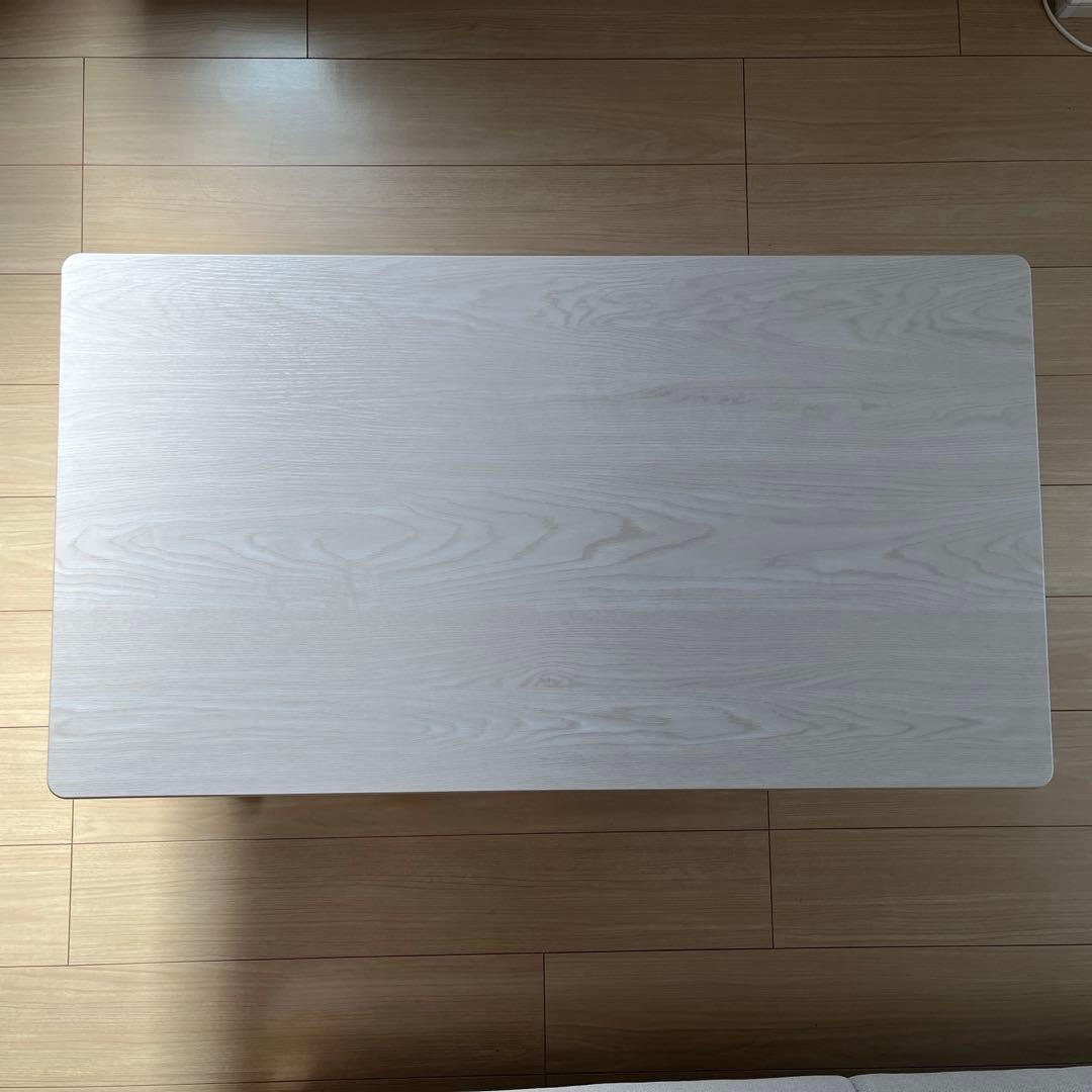 昇降式テーブル ホワイト 長方形