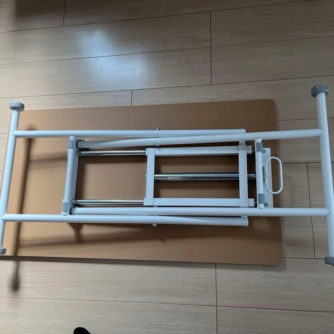 昇降式テーブル ホワイト 長方形