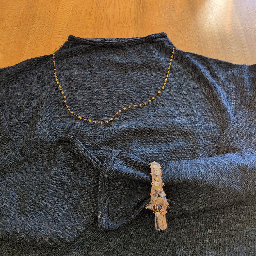 年末限定価格　未使用タグ付　45rpm 凸凹天竺ダボトルネック長袖トップス・2