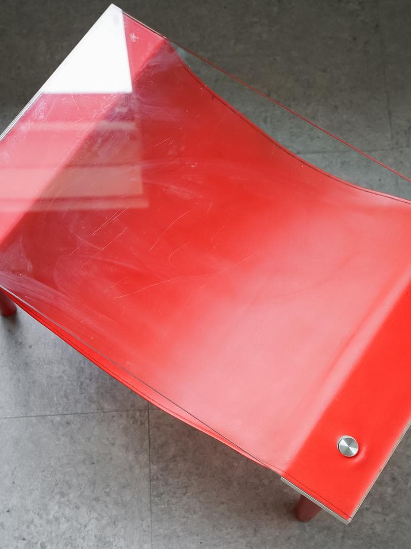 80's ポストモダン ガラス ローテーブル レトロポップ スペースエイジ