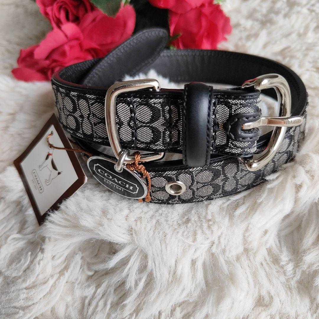 新品　コーチ　COACH　犬　首輪　中型犬　大型犬　ラージサイズ　シグネチャー