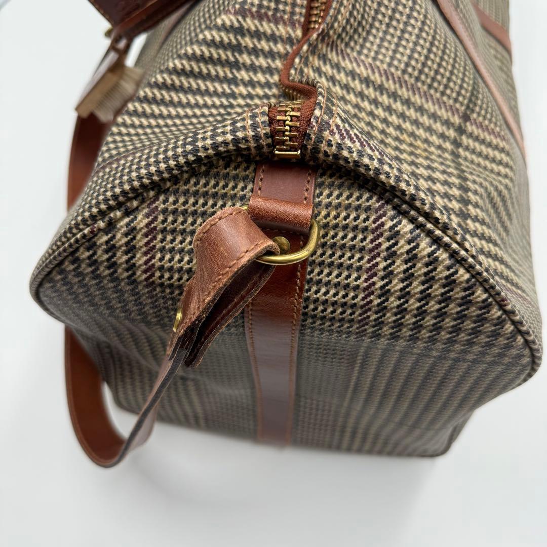 ポロ ラルフローレン PVC レザー 大容量 ボストンバッグ 千鳥柄