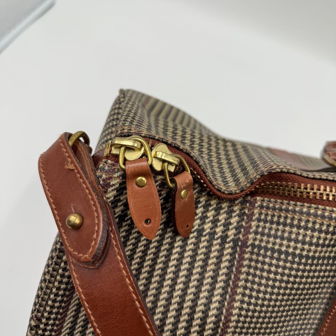 ポロ ラルフローレン PVC レザー 大容量 ボストンバッグ 千鳥柄