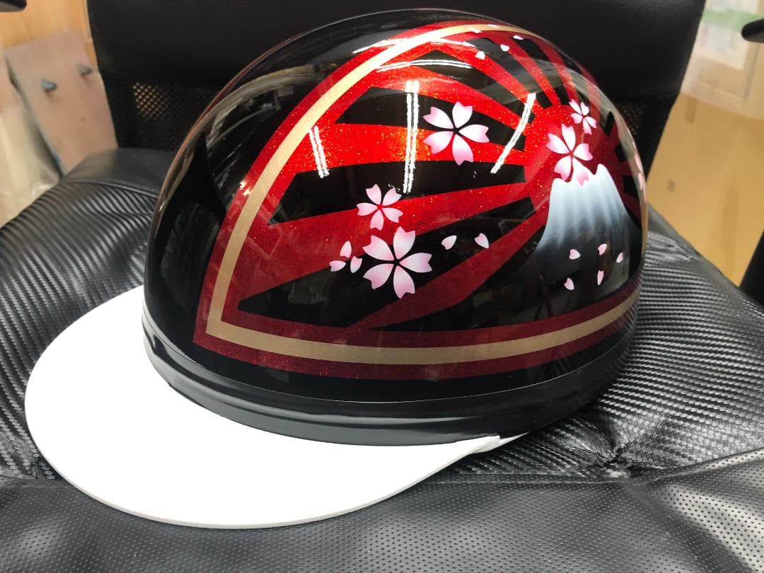 コルク半　カスタム　富士日章　三つボタン　黒赤　桜　高級クリヤ送料無料