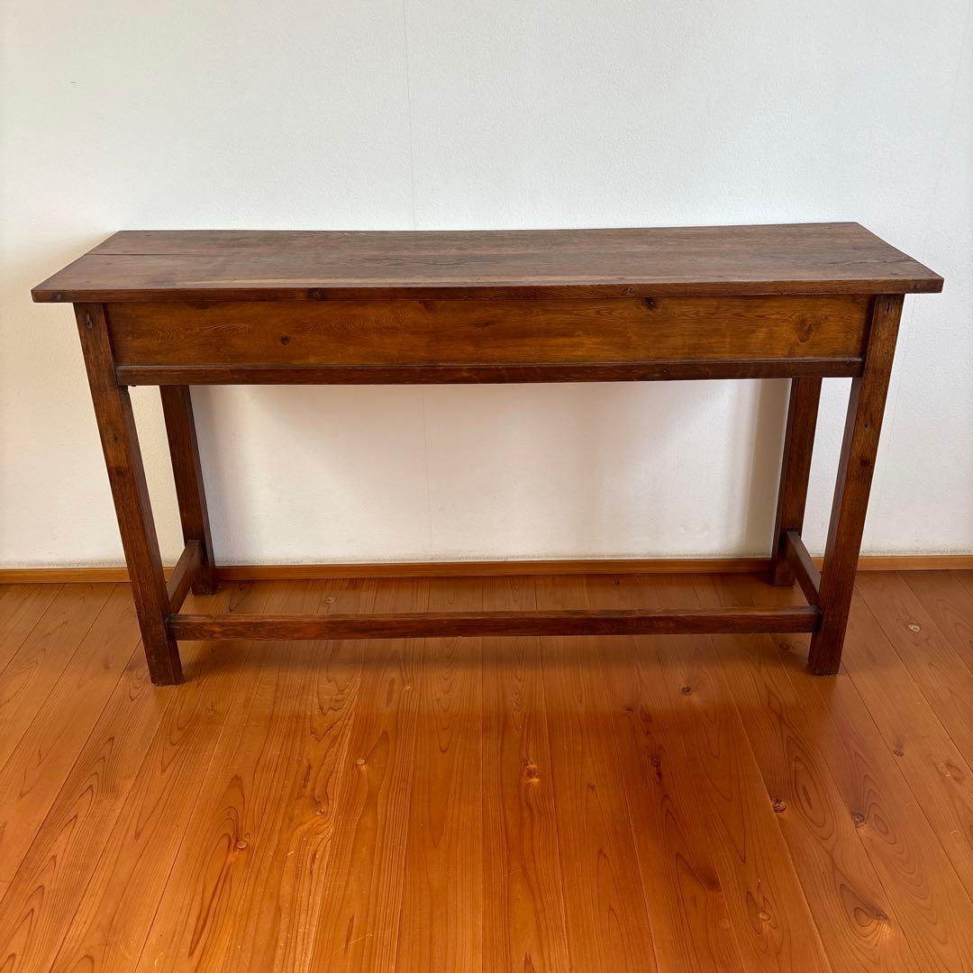 古家具『木製長机 引出し4つ付き』