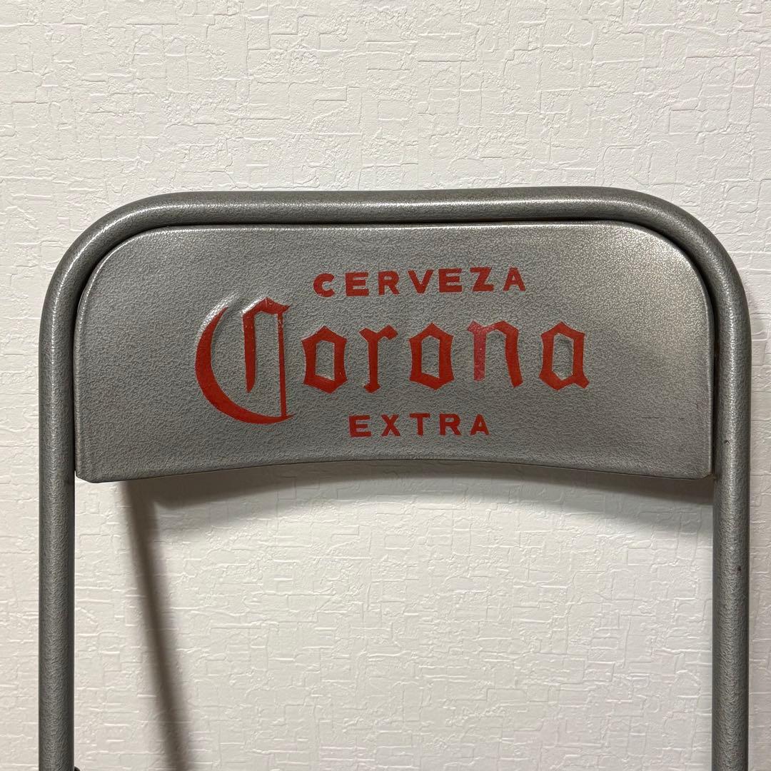 ビンテージ レトロ コロナビール フォールディングチェア パイプ椅子