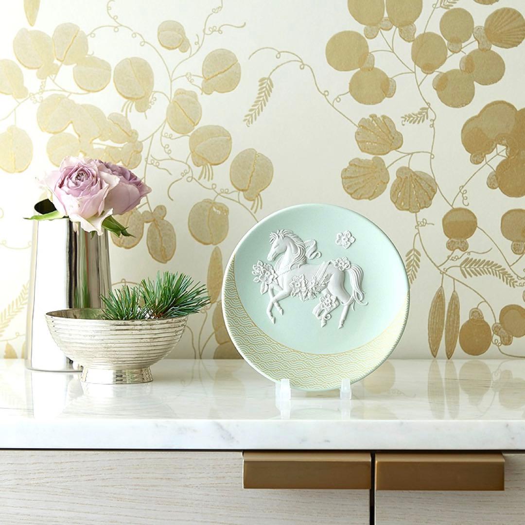 新品ウェッジウッド干支トレイ エトトレイ 午 2026ウマ 馬 ジャスパー