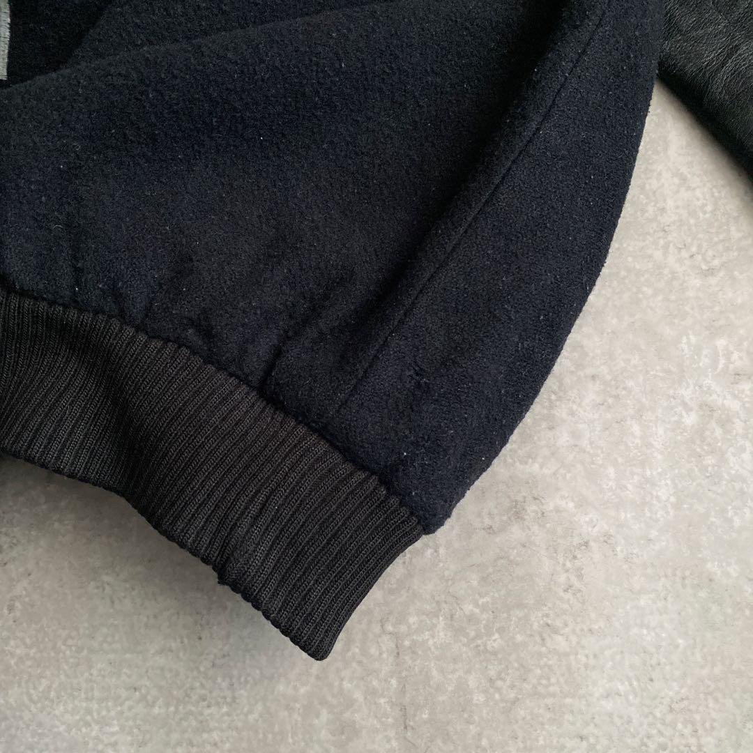 名作 90s NIKE 味アリ ウール×レザー スタジャン オール ブラック 黒