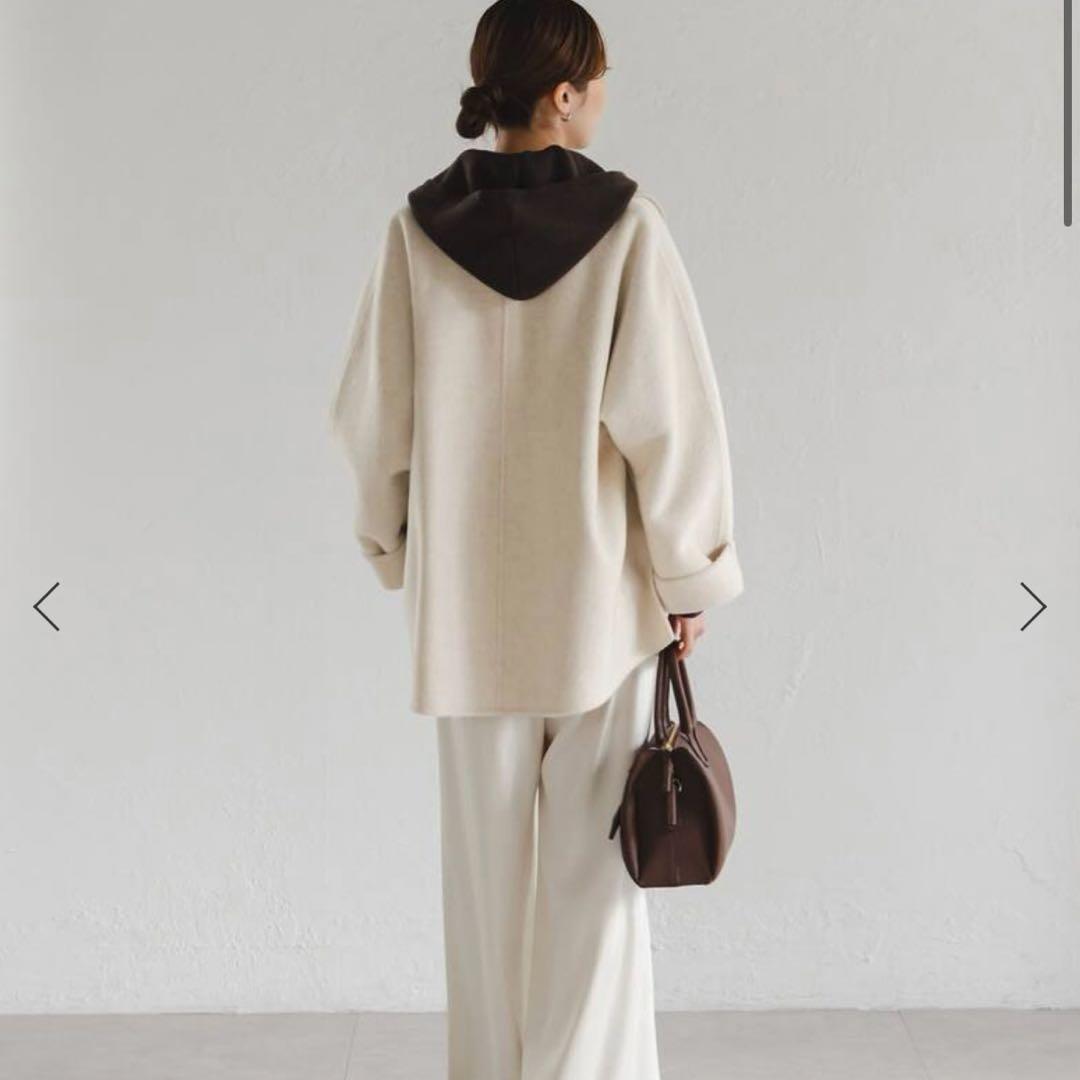 NOBLE キャメルミックスリバージップコート ホワイト 36サイズ