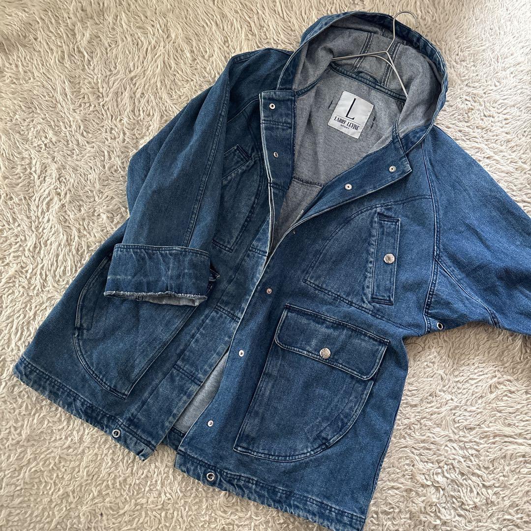 ９０s 古着　ヴィンテージ　色褪せ　ブルー デニムジャケット パーカー