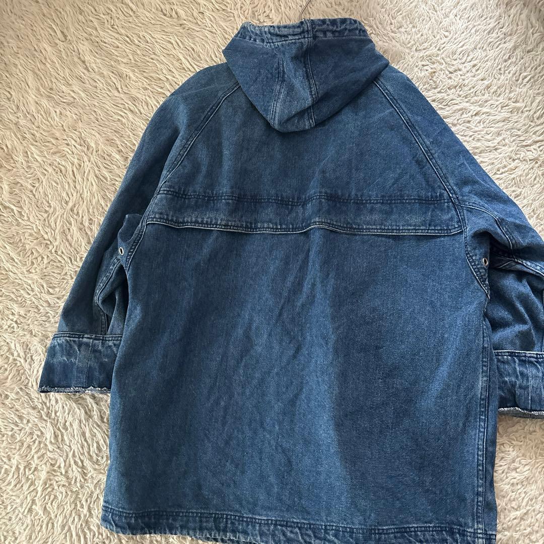 ９０s 古着　ヴィンテージ　色褪せ　ブルー デニムジャケット パーカー