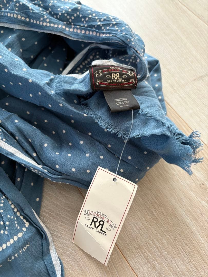 RRL　dot stole インディゴブルー