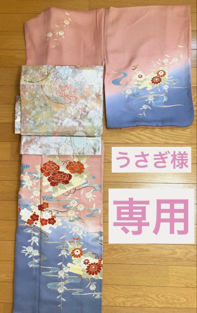 【うさぎ】二部式着物(訪問着)➕作り帯(二重太鼓)