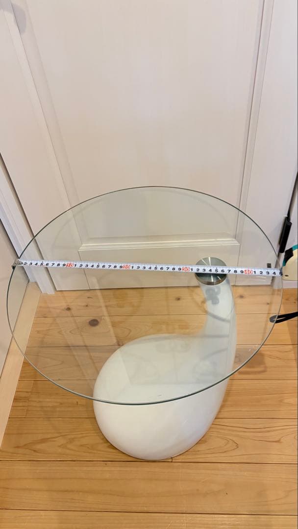 デザイナーズ　ACTUS アクタス　流線型　ガラス　サイドテーブル