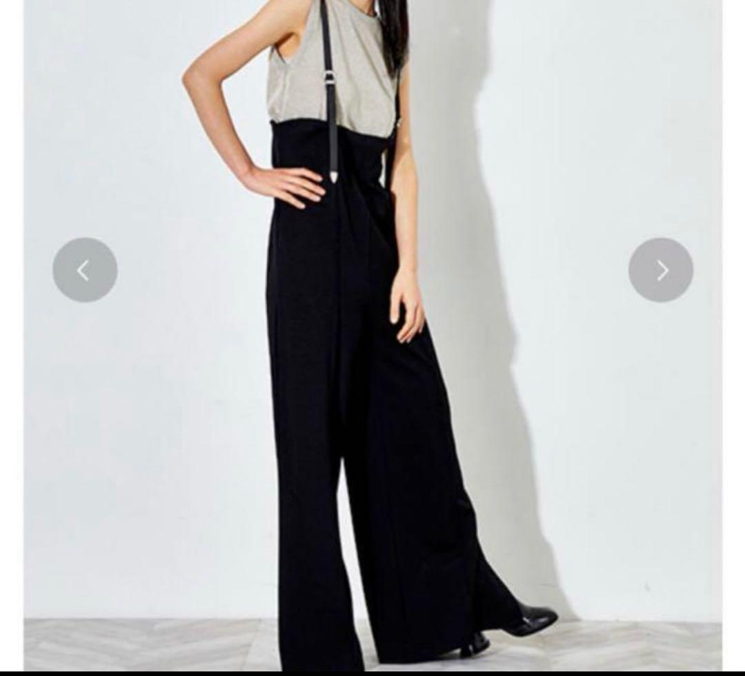 TOGA PULLAジャージーパンツ サスペンダー ワイドフレアパンツ