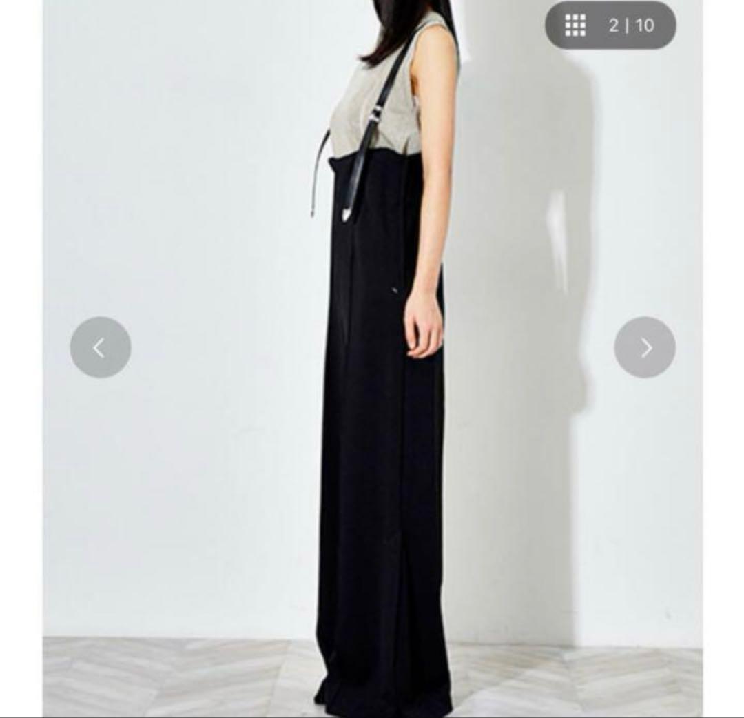 TOGA PULLAジャージーパンツ サスペンダー ワイドフレアパンツ