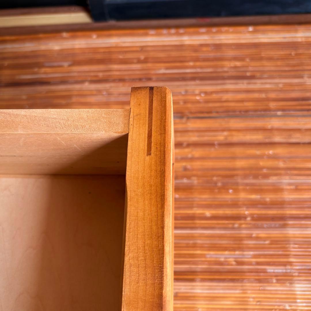 特注品【無垢材×ガラス天板】和モダン デスク ローテーブル 5杯 柿渋×蜜蝋