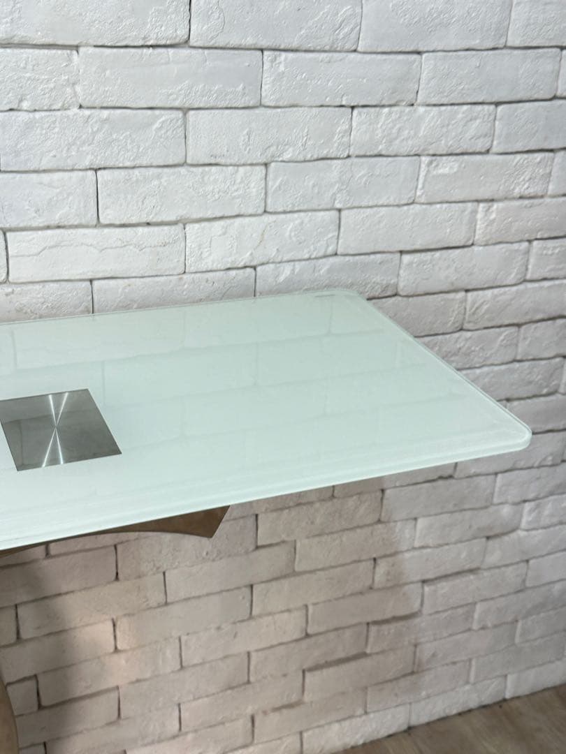 【東京都23区配送無料】定価25万円　コンソール　強化　ガラス　テーブル　サイド