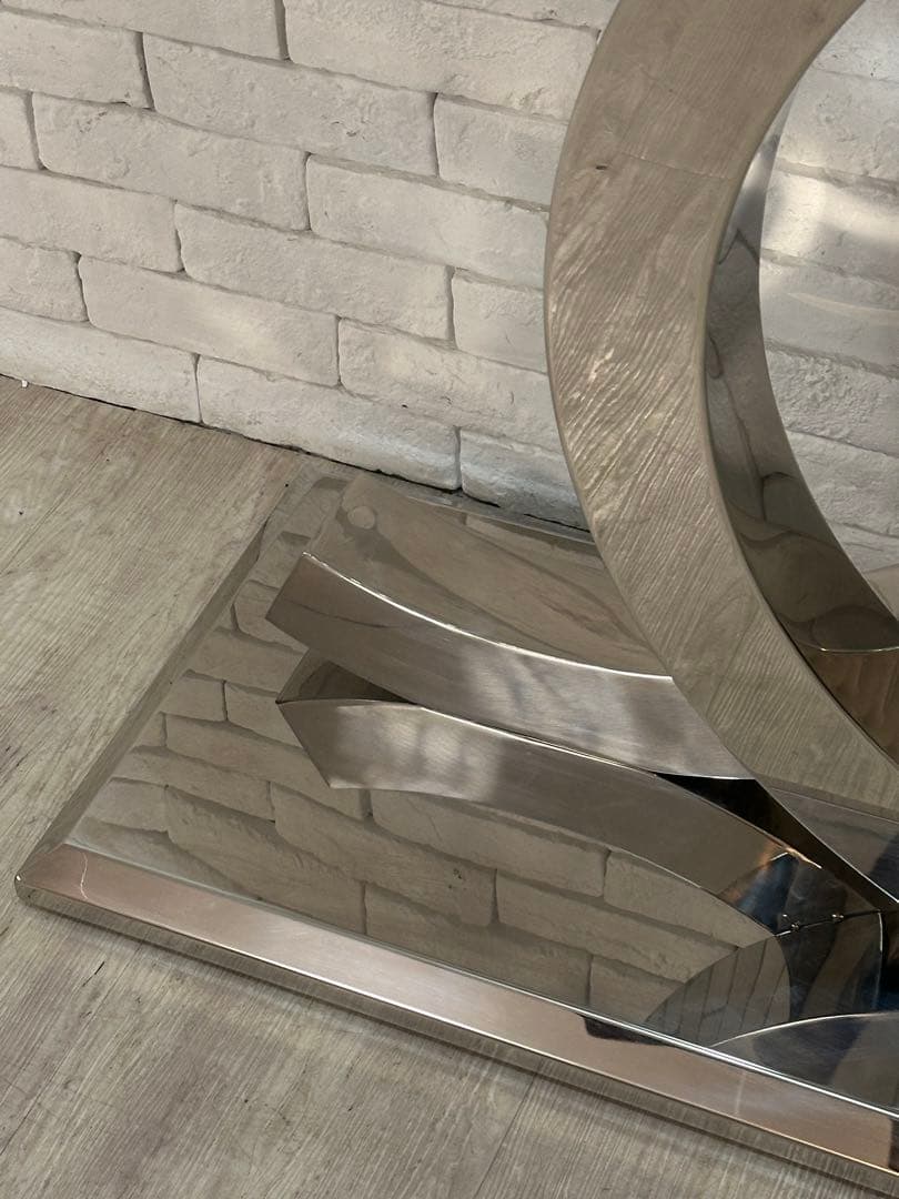 【東京都23区配送無料】定価25万円　コンソール　強化　ガラス　テーブル　サイド