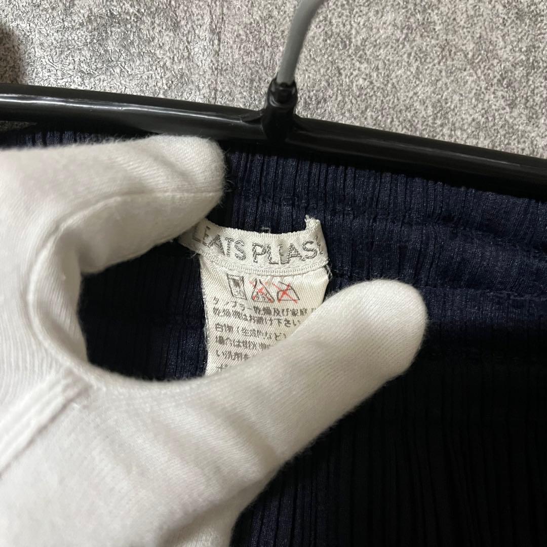 美品 イッセイミヤケ プリーツプリーズ ネイビー ショート ミニ スカート