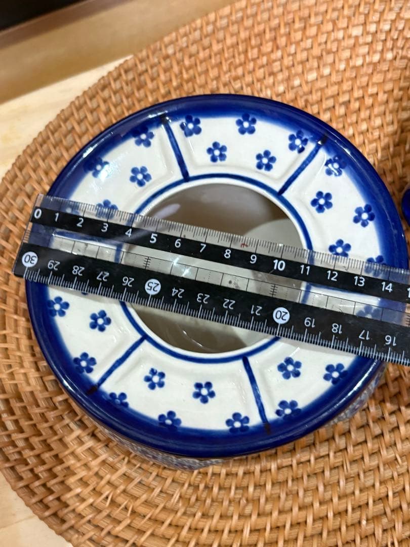 新品　ポーリッシュポタリー　ツェラミカ製　ザクワディ社製　チーズホンデュ　二重鍋