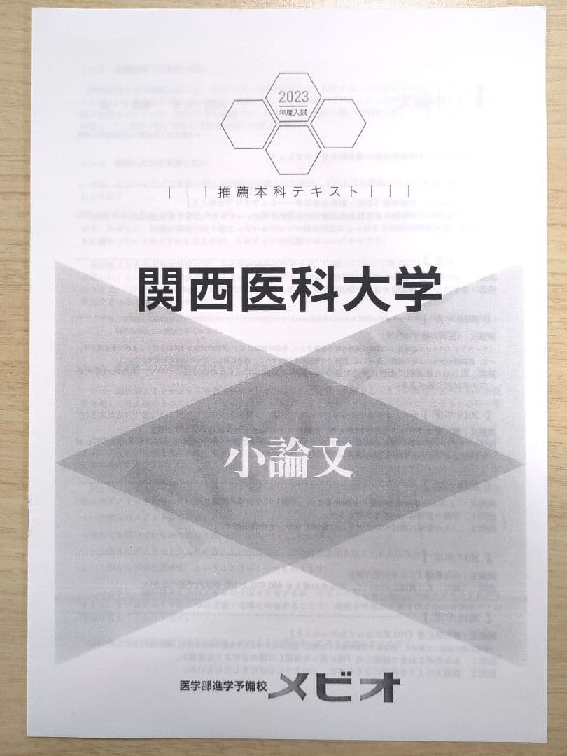 関西医科大学　適性能力試験　過去問（再現）特色選抜　推薦　医学部　2023年度