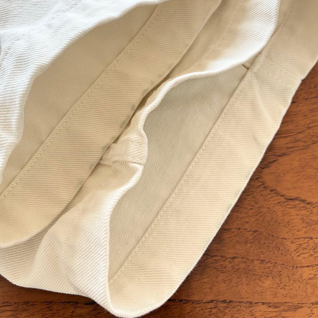 LEMAIRE プリーツ ワークウェア パンツ オフホワイト