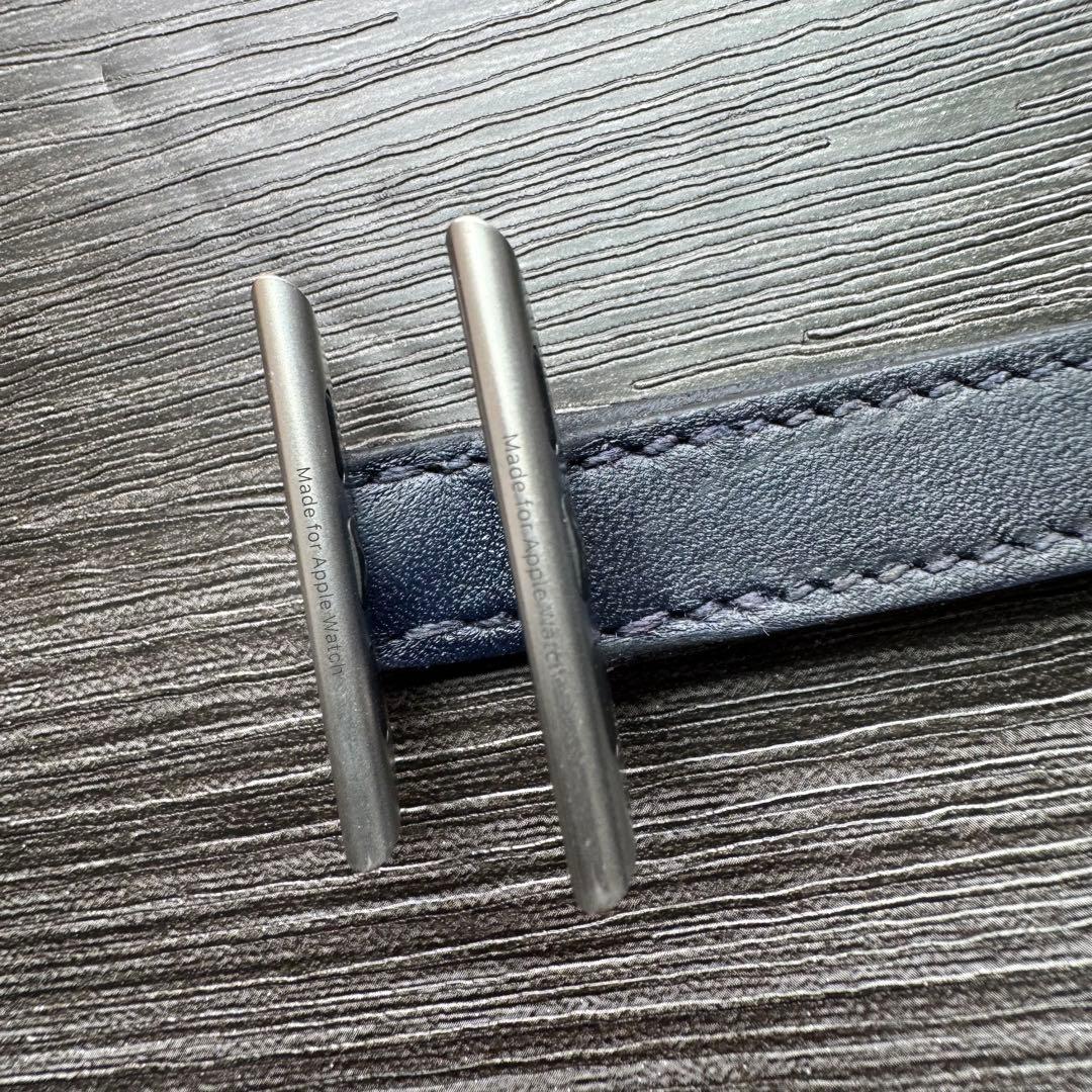2588 Apple Watch エルメス　ネイビー　ドゥブルトゥール　二重