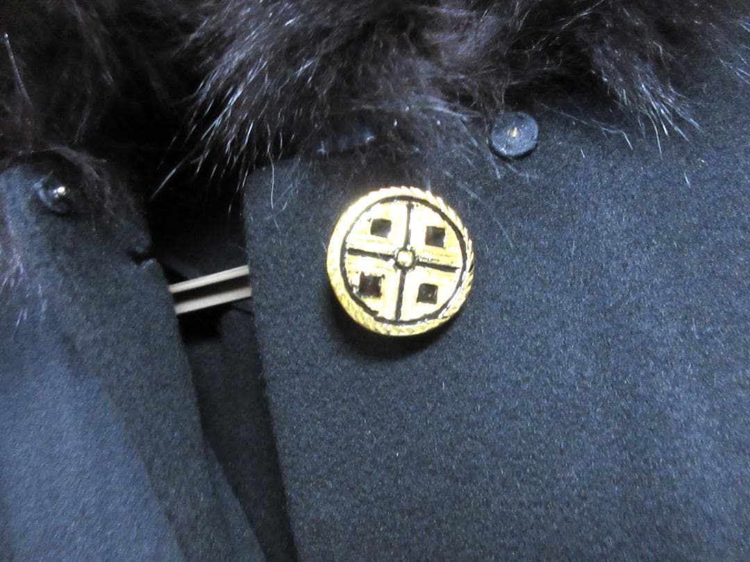 Rozenfur　フォックスファー　カシミヤ100％　ポンチョ ケープコート