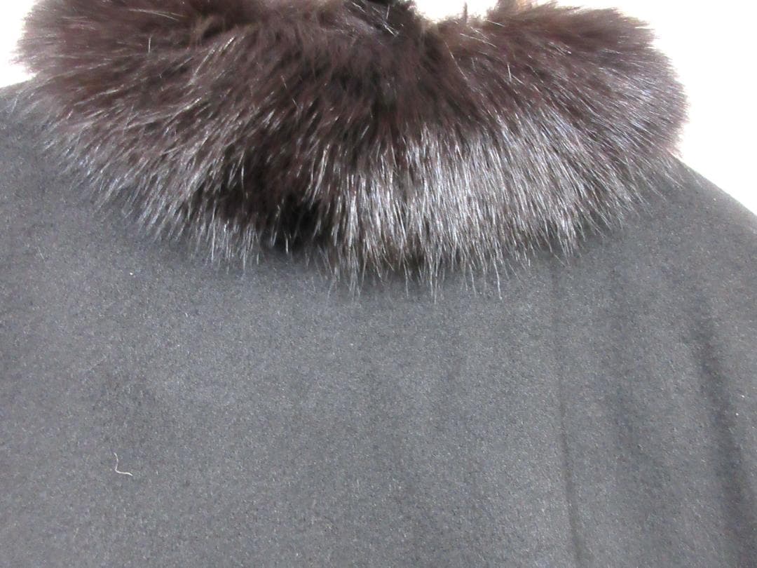 Rozenfur　フォックスファー　カシミヤ100％　ポンチョ ケープコート