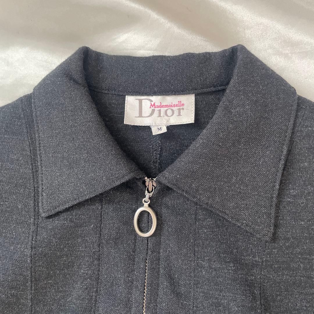 美品　マドモワゼルディオール　Dior ジップデザイン　ニットワンピース　M 黒