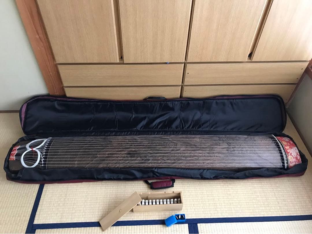 やっさん 13弦琴セット（琴本体、琴カバー、琴爪、琴柱など）