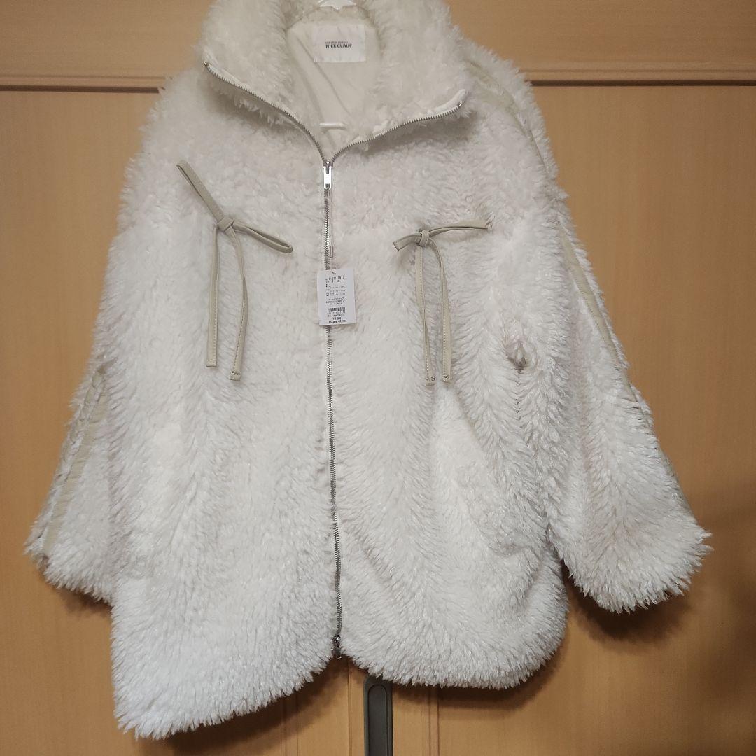 oneafteranother NICECLAUPサイドラインリボンボアブルゾン