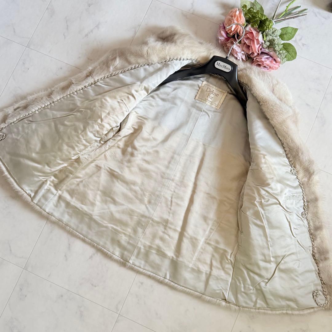 人気デザイン★サファイアミンク クロップド ファーコート 毛皮 横段