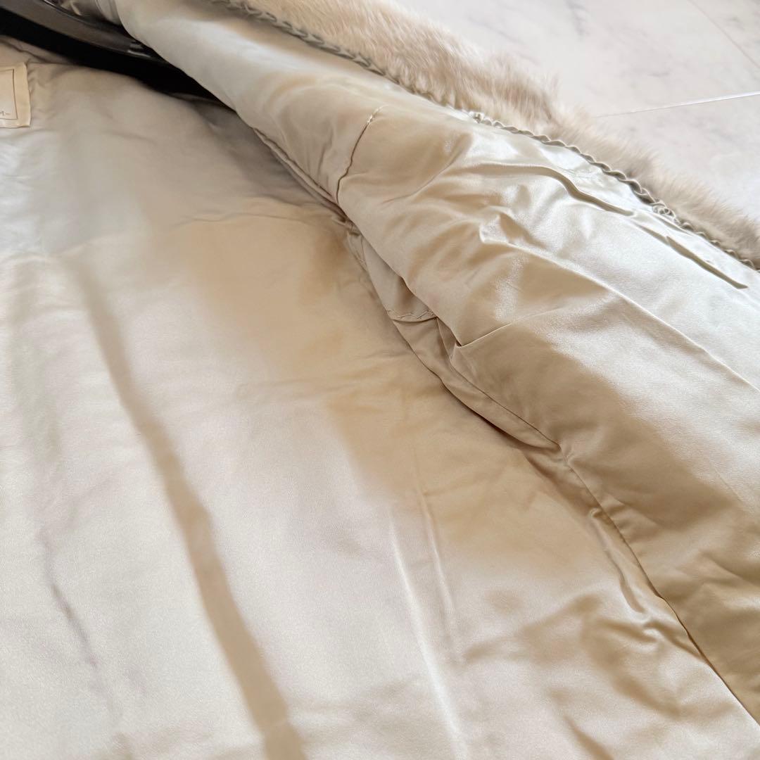 人気デザイン★サファイアミンク クロップド ファーコート 毛皮 横段