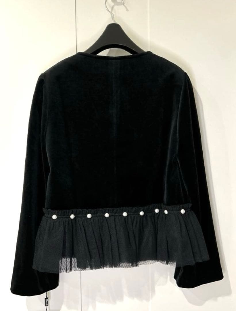 ▪️新品・未着用▪️Rene 黒　ベロア　ジャケット　パール　36▪️ルネ