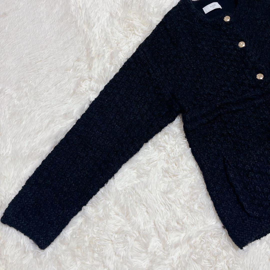 SLOBE IENA 金ボタンツィーディジャケット　ブラック