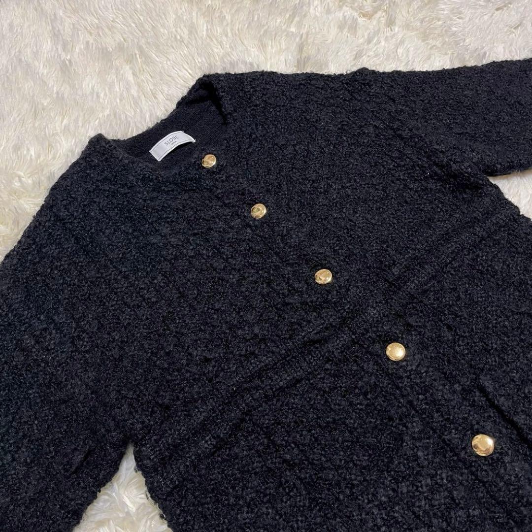 SLOBE IENA 金ボタンツィーディジャケット　ブラック