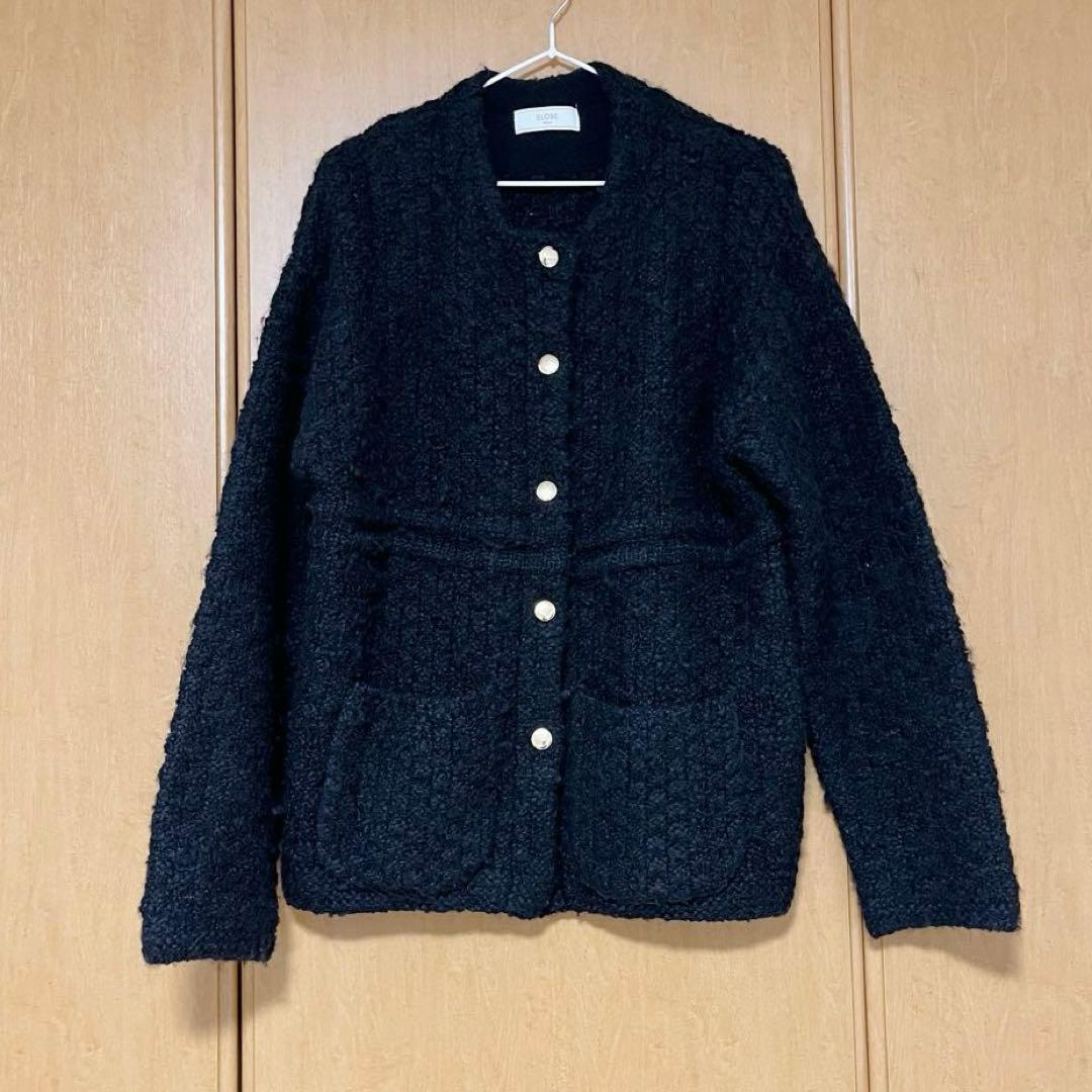 SLOBE IENA 金ボタンツィーディジャケット　ブラック