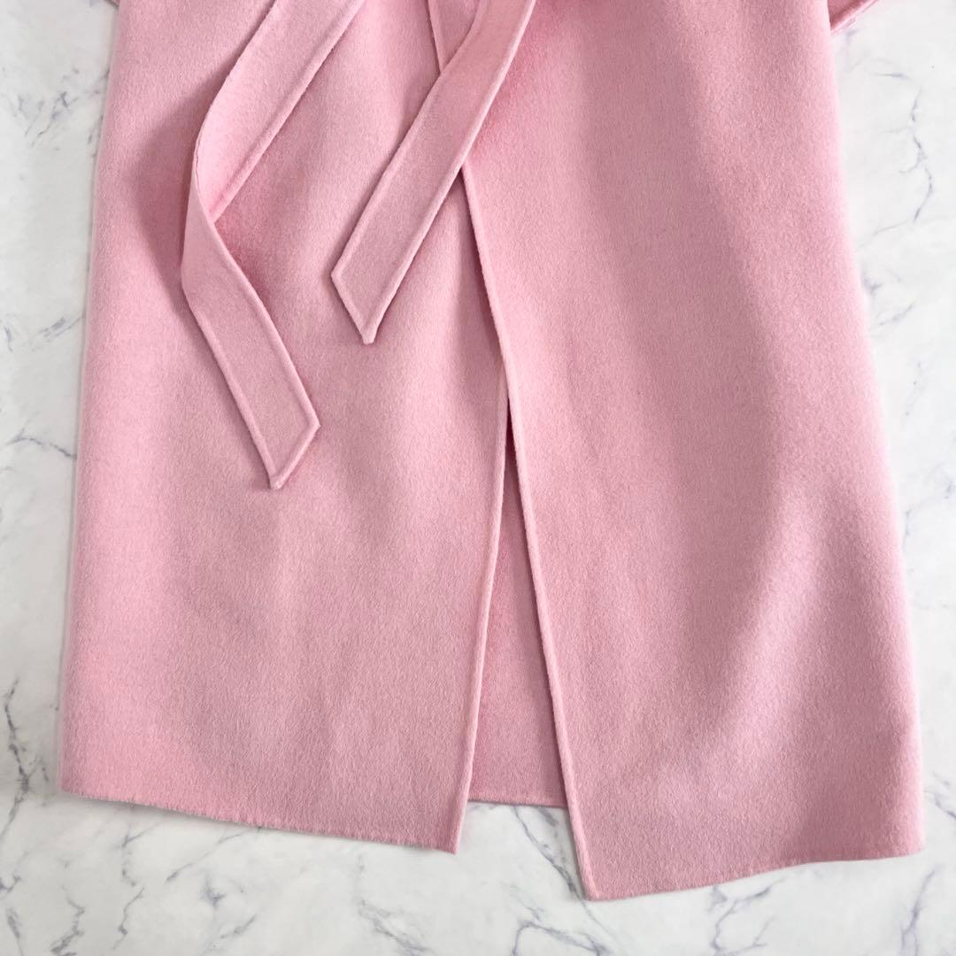 Drawer ドゥロワー ウール カシミヤ メランジ ケヌキ V ネック コート