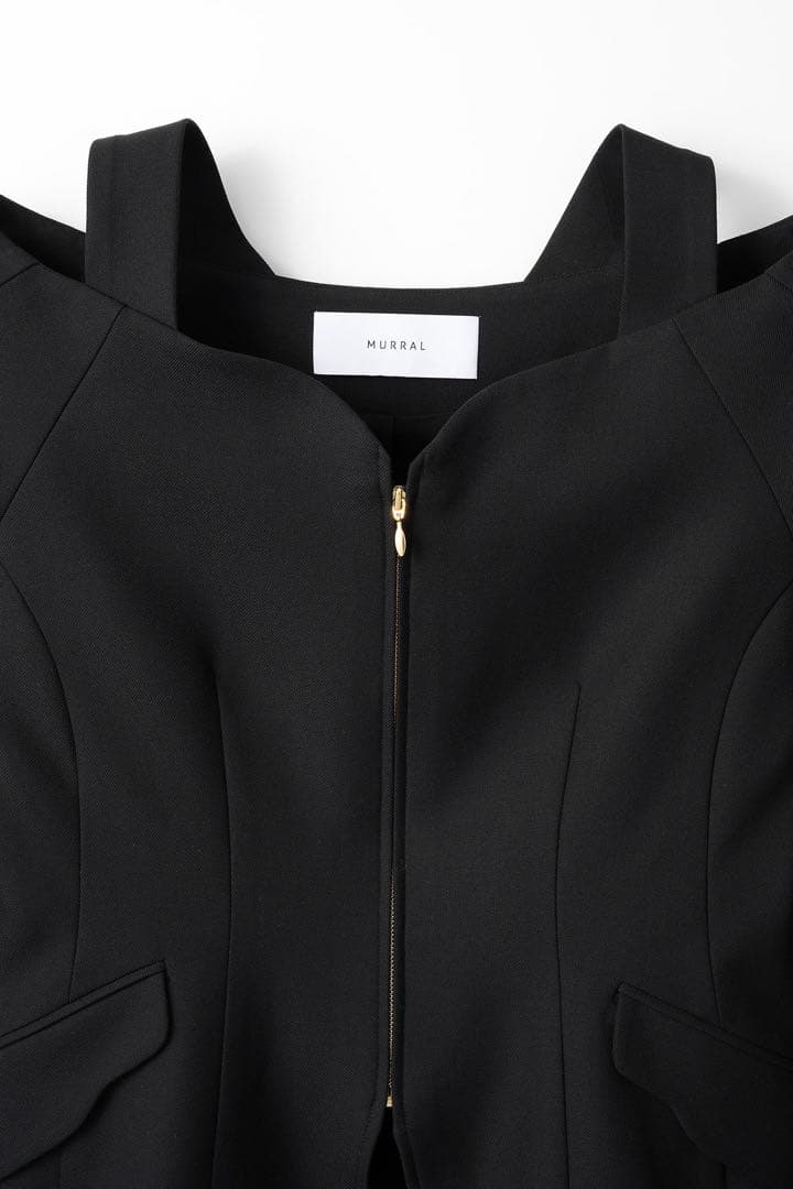 ジャケット・アウター MURRAL Melt off shoulder jacket Black 2