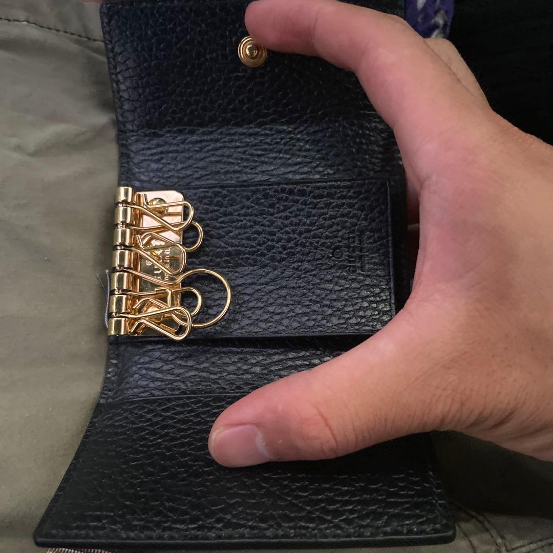 GUCCI GGロゴ キーケース 黒/ベージュ