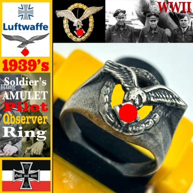 中*幸様 1939’s★ ドイツ空軍★パイロット兼観測員ミリタリーリング ★ S