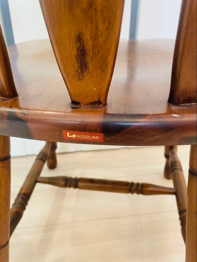 コイズミ ウィンザーチェア 木製レトロダイニングチェア ビンテージ