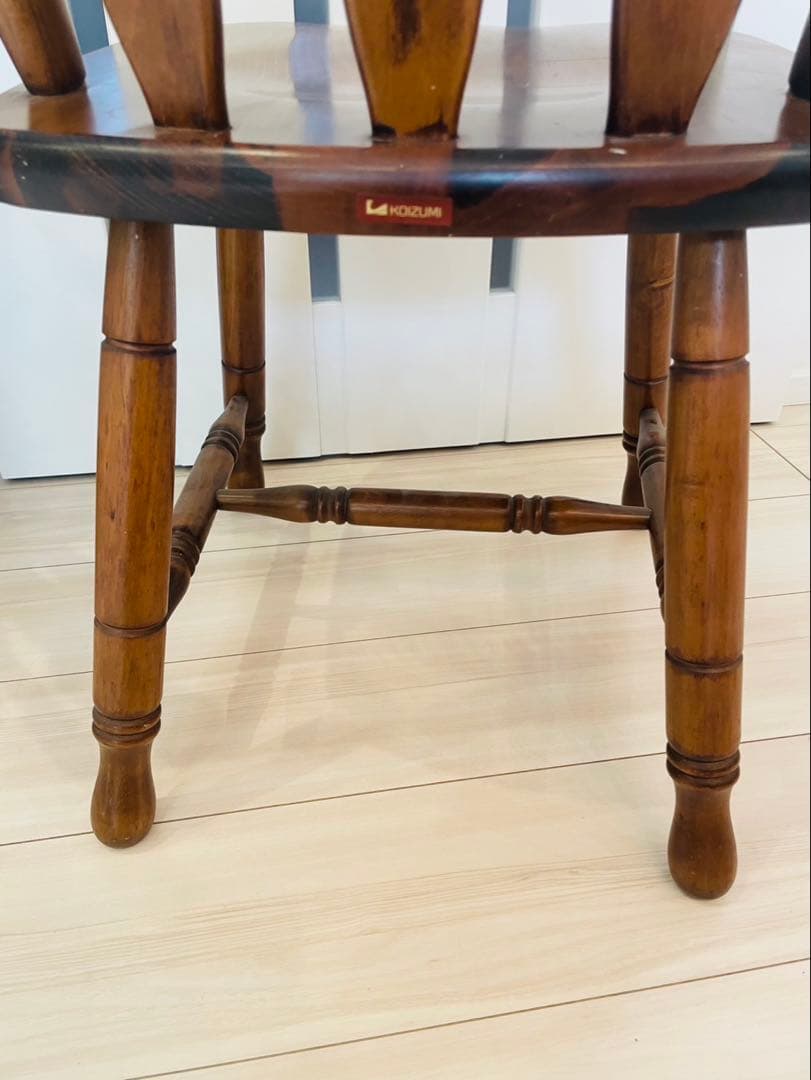 コイズミ ウィンザーチェア 木製レトロダイニングチェア ビンテージ
