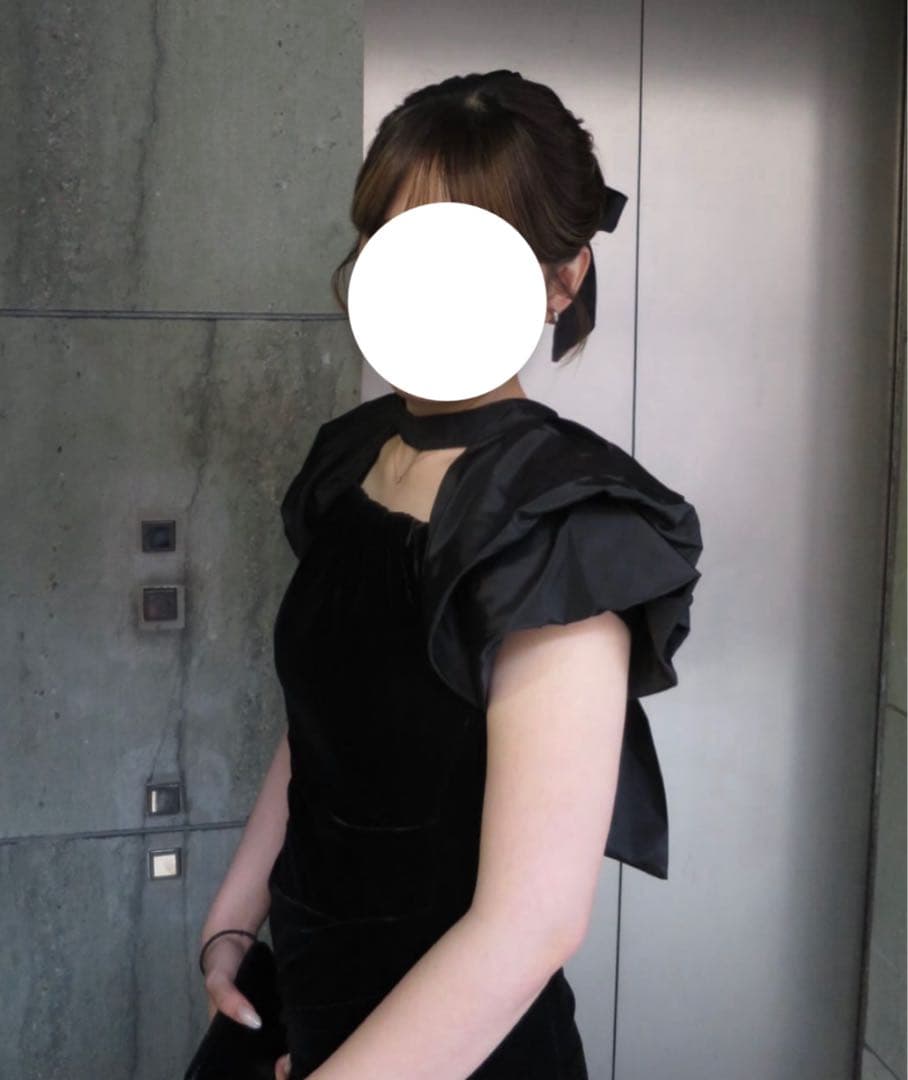 ワンピース ANDRESD drape velour dress