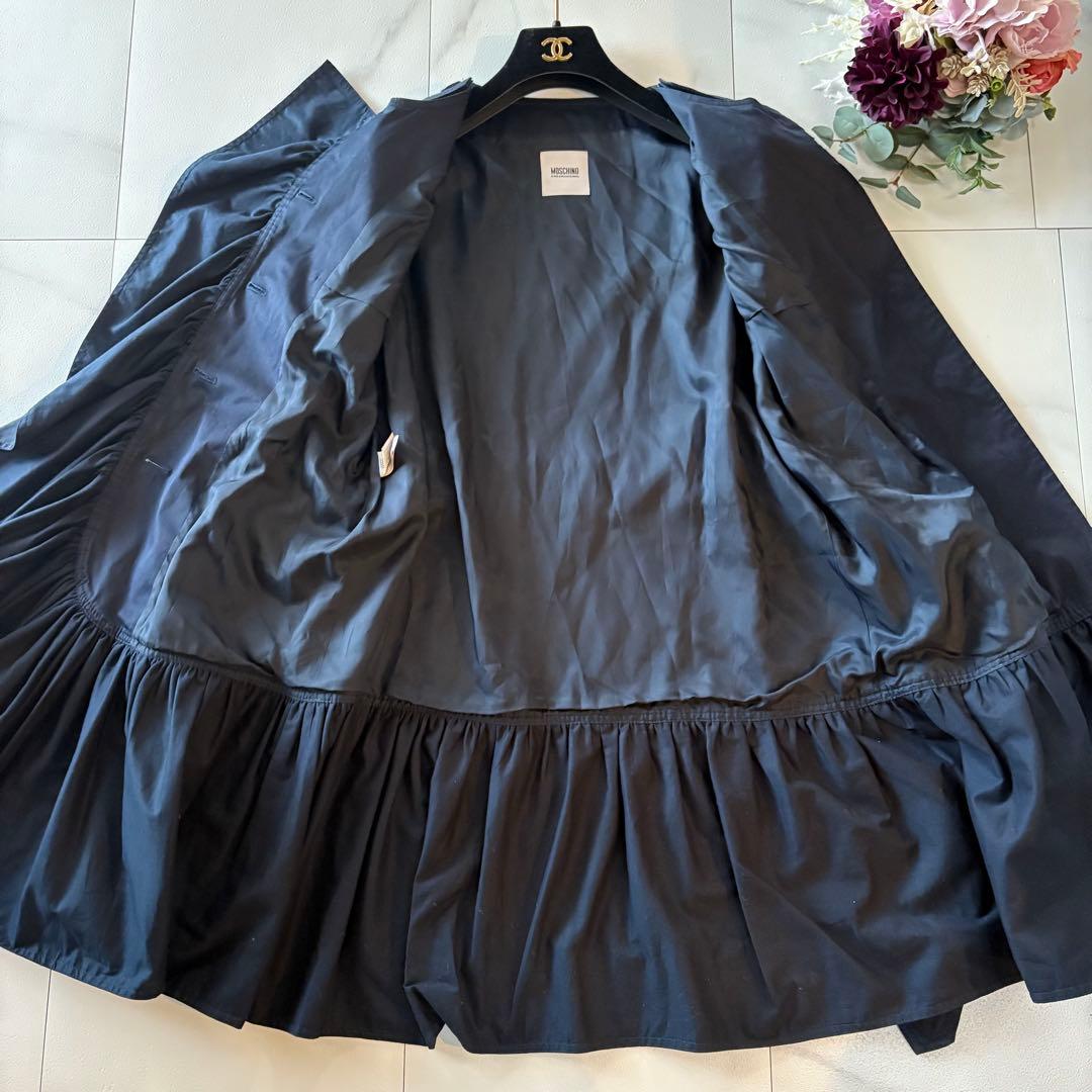 MOSCHINO CHEAPANDCHIC ノーカラー　フリルトレンチコート42